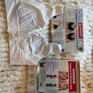 NWT SANKOM White Support & Posture Bra Swiss Made size large